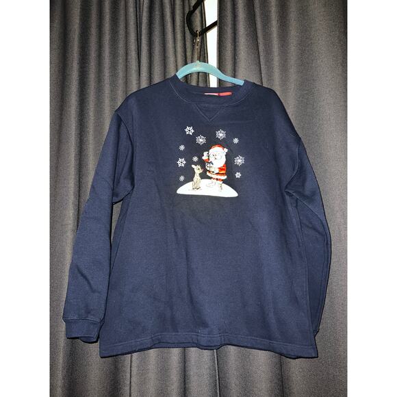 Ugly Christmas Sweater Sweatshirt  Xmas Size Medium Rudolph - Picture 1 of 3